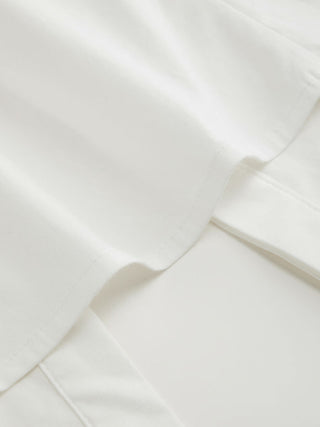 Cotton-blend Short Sleeve Pearl Detail Bowknot Blouse