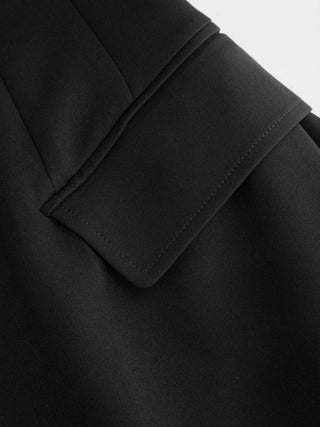 Boat Neck Metal Detail A-line Mini Dress