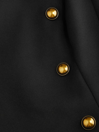 Boat Neck Metal Detail A-line Mini Dress