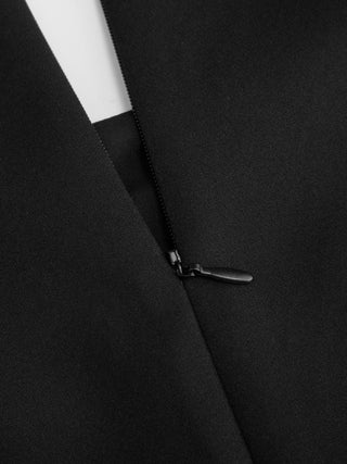 Boat Neck Metal Detail A-line Mini Dress