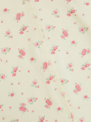 Cotton-blend Floral Scoop Neck Crop Tank Top