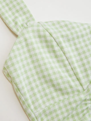 Cotton Polka Dot Halter Neck Ruched Tie Back Top