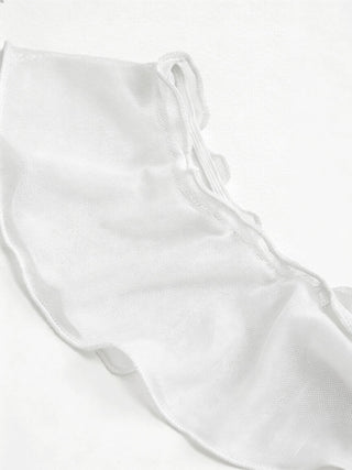 Mesh Ruffle Hem Maxi Dress