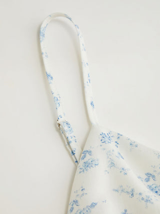 Floral Sweetheart Neck Bowknot Cami Tee