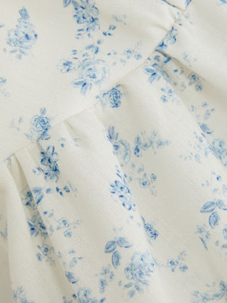 Floral Sweetheart Neck Bowknot Cami Tee