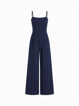 Stand Collar Asymmetrical Cloak Sleeve Mid Rise Wide Leg Jumpsuit