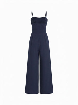 Stand Collar Asymmetrical Cloak Sleeve Mid Rise Wide Leg Jumpsuit