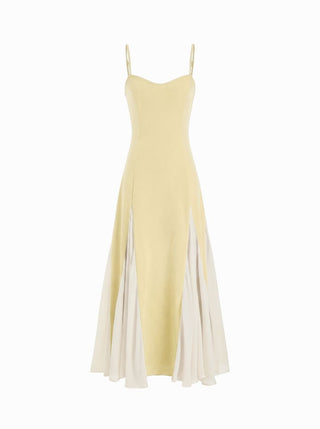 Color-Blocked Scoop Neck Flared Maxi Dress