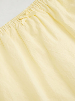 Cotton-blend Low Rise Textured Bowknot Ruffle Hem Mini Skirt