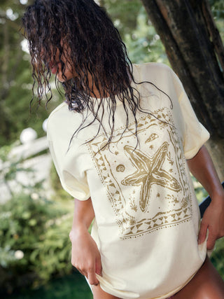 Cotton Starfish Graphic Short Sleeve Oversized Tee
