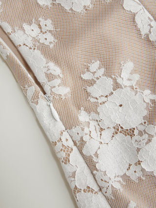 Lace Strapless Halter Neck Mini Dress