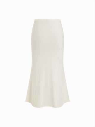 Mesh Mid Rise Placement Floral Mermaid Midi Skirt