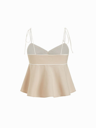 Sweetheart  Drawstring Cami Top and Striped Wide-Leg Pants Set