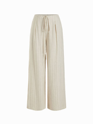 Sweetheart  Drawstring Cami Top and Striped Wide-Leg Pants Set