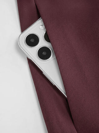 Low Rise Side Tie Metal Detail Straight Leg Trousers