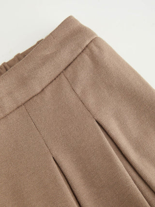 Asymmetrical Neck Ruched Top & Mid Rise Wide Leg Trousers Set