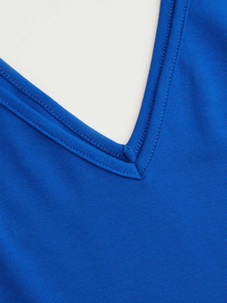 Cotton-blend High Stretch V-neck Tank Top