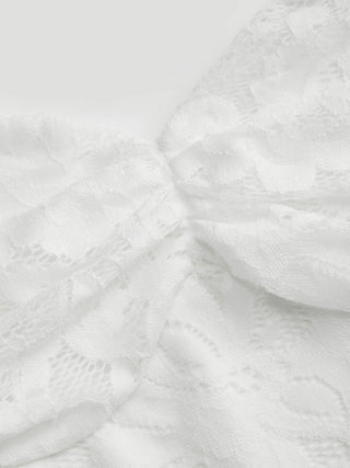 Lace V-neck Scallop Trim Ruched Cami Top