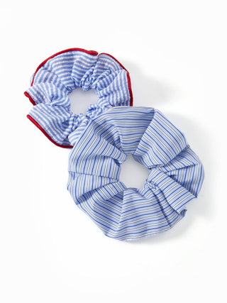 2PCS STRIPED SCRUNCHIE SET