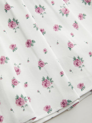Low Rise Floral Ruffle Pleated Mini Skirt
