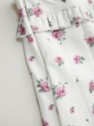 Low Rise Floral Ruffle Pleated Mini Skirt