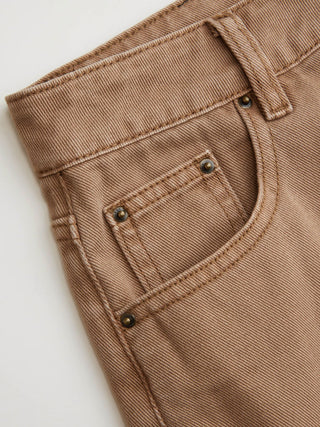 Denim Low Rise Washed Metal Detail Roll Hem Micro Shorts