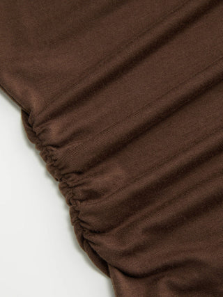 Halter Neck Top & V-neck Ruched Bell Sleeve Tee