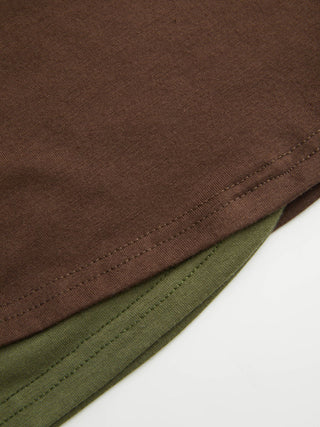 Halter Neck Top & V-neck Ruched Bell Sleeve Tee