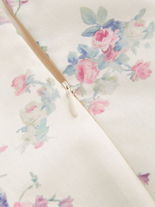 Textured Sculptural Floral Sweetheart Floral High Rise Flared Midi Dress