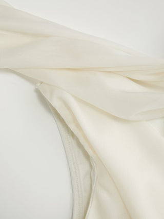Cowl Neck Draped Cloak Sleeve Slim Tank Top With Scarf
