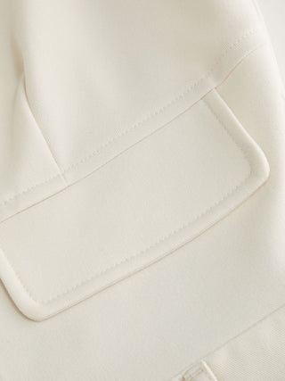 Stripe V-neck Flap Detail Mid Rise Romper