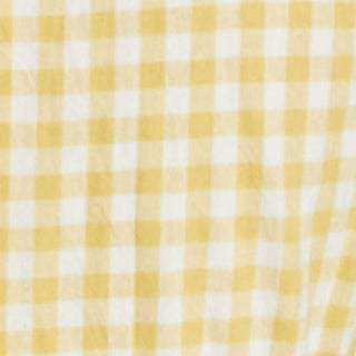Cotton Gingham Boat Neck Drawstring Wide Leg Jumpsuit