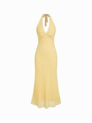 Chiffon Sweetheart Floral Backless Tie Back Mermaid Maxi Dress