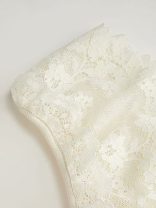 Lace Trim V-neck Ruffled Bodysuit