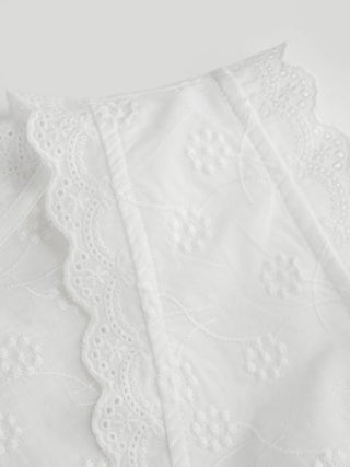 V-Neck Floral Scalloped Trim Lace Corset Top
