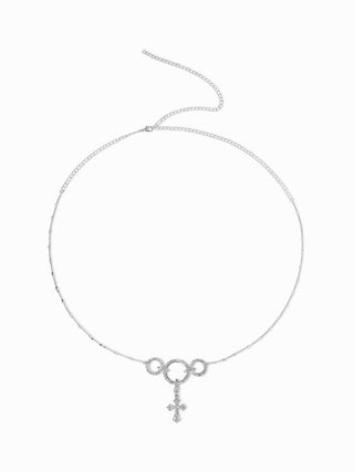 RHINESTONE CROSS WAIST CHAIN