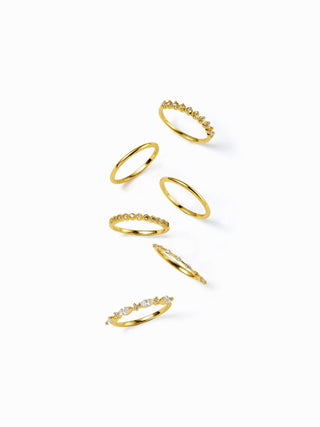 6PCS RHINESTONE RING SET