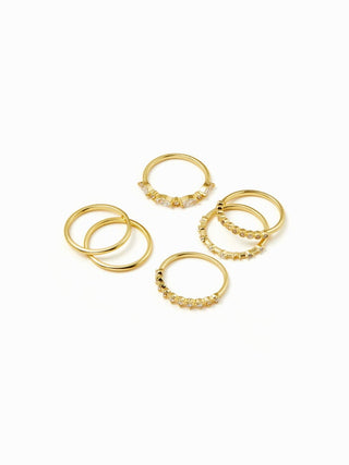 6PCS RHINESTONE RING SET