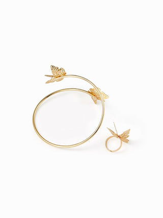 BUTTERFLY ARM CUFF & RING SET