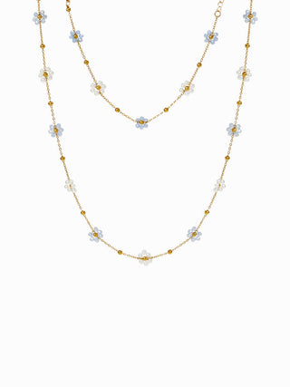 FLOWER BEADED NECKLACE & BRACELET SET