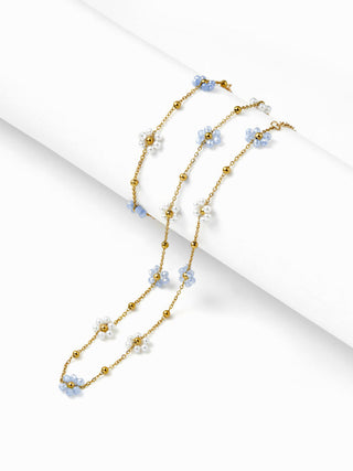 FLOWER BEADED NECKLACE & BRACELET SET