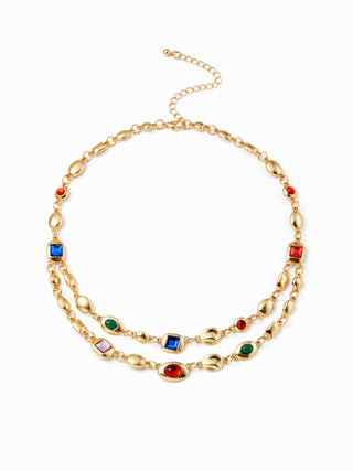 RHINESTONE LAYERED NECKLACE