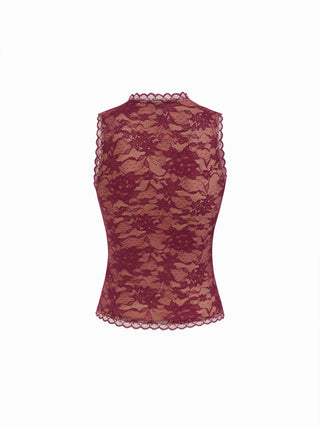 Lace Cut Out Halter Neck Top & Low Rise A-line Mini Skirt Set