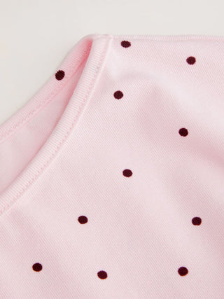 Boat Neck Polka Dot Batwing Sleeve Oversized Tee