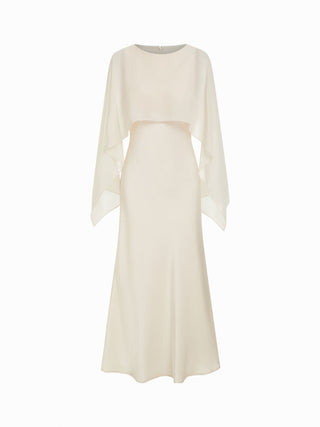 Cloak Sleeve Wrap Mermaid Maxi Dress