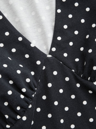 V-neck Ruched Short Bell Sleeve Top