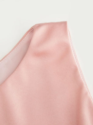 Satin Sleeveless Top and Lace Trim Maxi Skirt Set