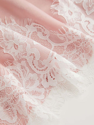Satin Sleeveless Top and Lace Trim Maxi Skirt Set
