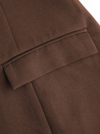 Notched Collar Bell Sleeve Button Blazer