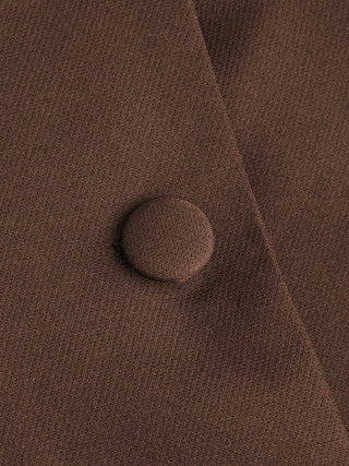 Notched Collar Bell Sleeve Button Blazer
